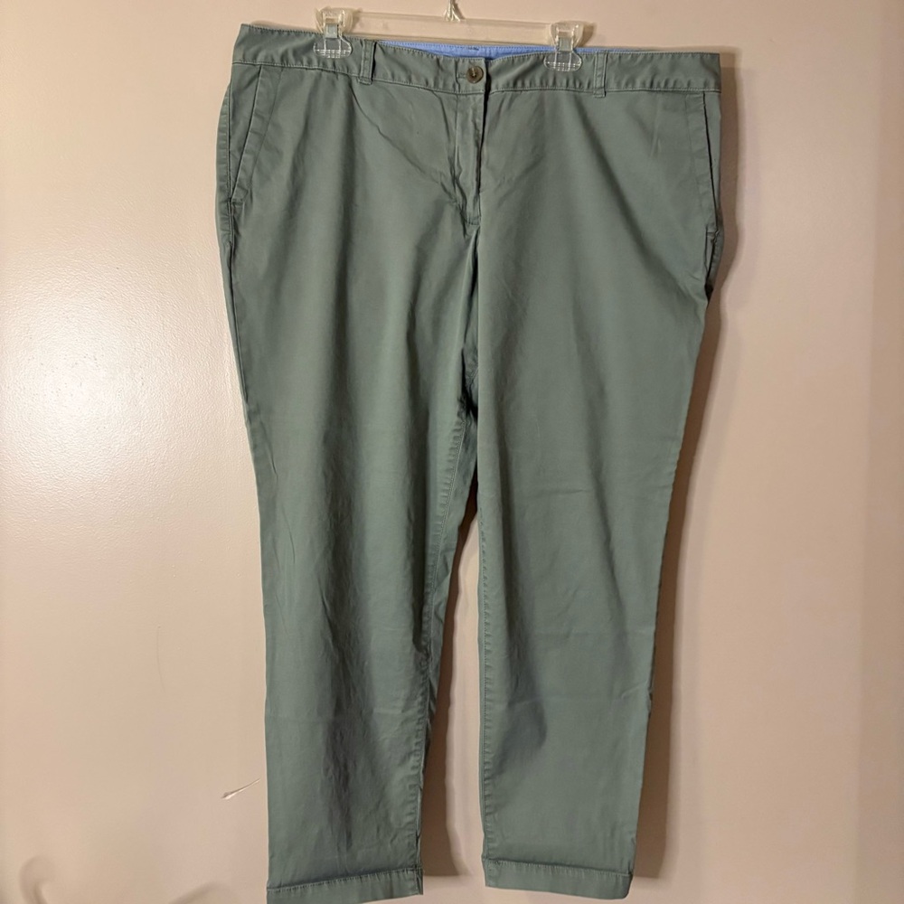 Talbots women’s weekender chino pants green cotton size 18w